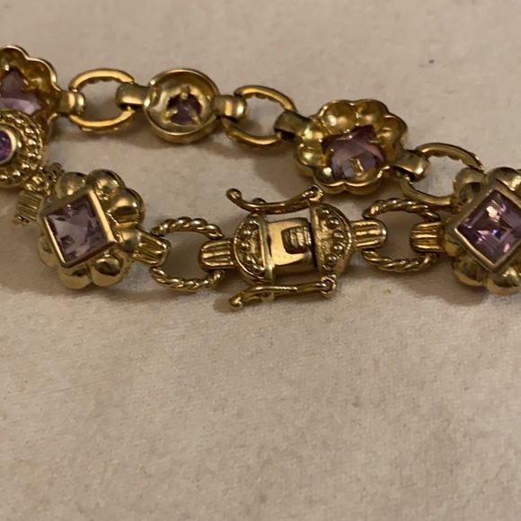 FAS Sterling (gold over) Amethyst Bracelet - Picture 13 of 14